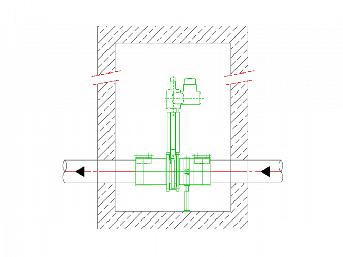 Schnitt 1 Notfallschieberanlage Typ NSA