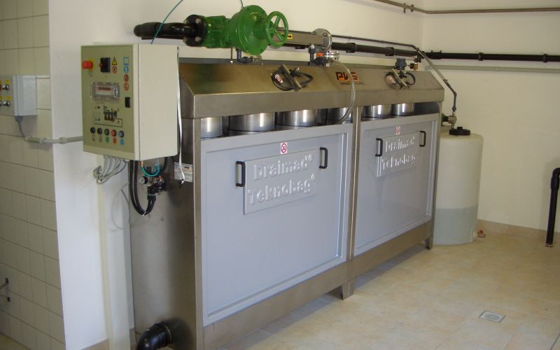 Automatisierte Filtersackentw&auml;sserung